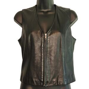 Wilsons Leather Maxima black zip-up vest size M